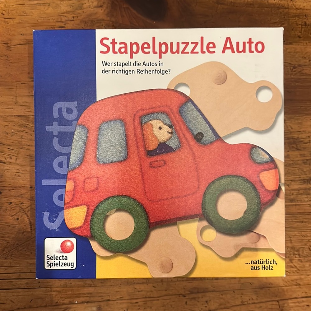 German puzzle “Stapelpuzzel Auto” wooden auto puzzle brand new ages 2+